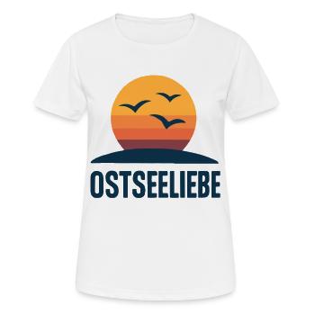 Ostseeliebe Sonnenuntergang Logo - Frauen T-Shirt atmungsaktiv - Weiß - Vorne - AI Model Female 172 dark (172cm)