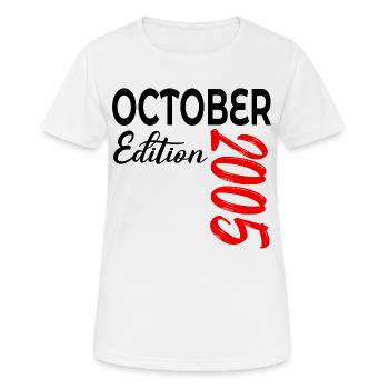 21E ANNIVERSAIRE OCTOBRE 2005 - T-shirt respirant Femme - blanc - Devant - AI Model Female 172 dark (172cm)