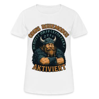 Odins Ruhemodus Aktiviert Schlafshirt Wikinger - Frauen T-Shirt atmungsaktiv - Weiß - Vorne - AI Model Female 172 dark (172cm)