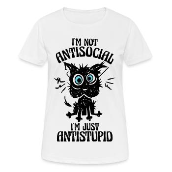 Ich bin nicht antisozial ich bin nur antidoof - Frauen T-Shirt atmungsaktiv - Weiß - Vorne - AI Model Female 172 dark (172cm)
