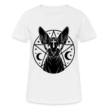 Occulte Sphynx Cat - T-shirt respirant Femme - blanc - Devant - AI Model Female 172 dark (172cm)