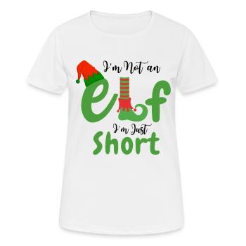 Ich bin kein Elf, ich bin nur klein - Frauen T-Shirt atmungsaktiv - Weiß - Vorne - AI Model Female 172 dark (172cm)