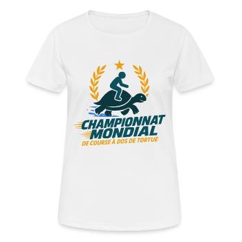 Schildkröten-Renn-Meisterschaft - Frauen T-Shirt atmungsaktiv - Weiß - Vorne - AI Model Female 172 dark (172cm)