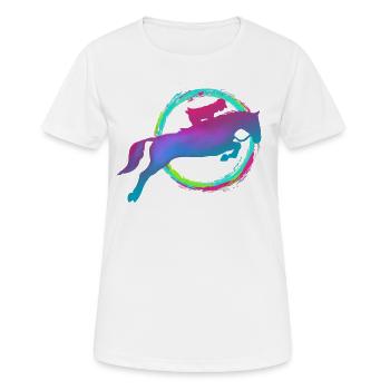 Horse Riding - Frauen T-Shirt atmungsaktiv - Weiß - Vorne - AI Model Female 172 dark (172cm)
