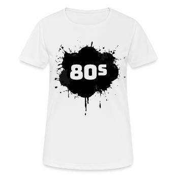 80er Jahre - Frauen T-Shirt atmungsaktiv - Weiß - Vorne - AI Model Female 172 dark (172cm)