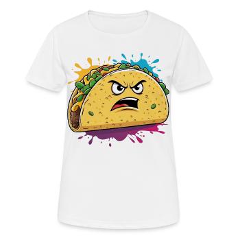 Éclaboussure de dessin animé de tacos en colère - T-shirt respirant Femme - blanc - Devant - AI Model Female 172 dark (172cm)