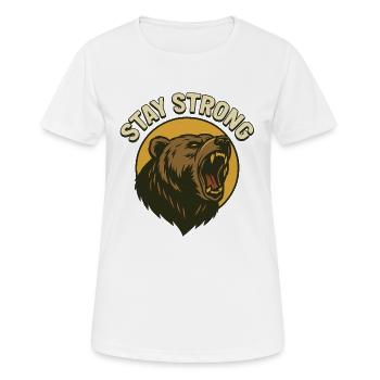 Bleib stark Bär Power Design - Frauen T-Shirt atmungsaktiv - Weiß - Vorne - AI Model Female 172 dark (172cm)