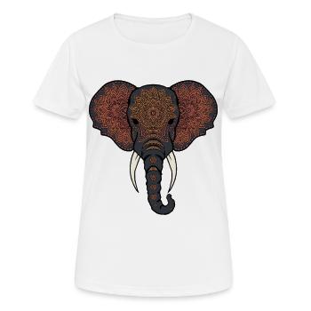 Mandala Elefant Kopf - Frauen T-Shirt atmungsaktiv - Weiß - Vorne - AI Model Female 172 dark (172cm)