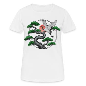Kraniche & verdrehte Kiefer - Frauen T-Shirt atmungsaktiv - Weiß - Vorne - AI Model Female 172 dark (172cm)