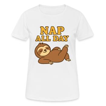 Sieste défectueuse toute la journée Lustiges Chill Design - T-shirt respirant Femme - blanc - Devant - AI Model Female 172 dark (172cm)