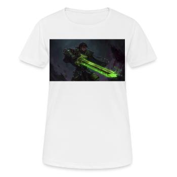 Krieger mit grünem Lichtschwert - Frauen T-Shirt atmungsaktiv - Weiß - Vorne - AI Model Female 172 dark (172cm)