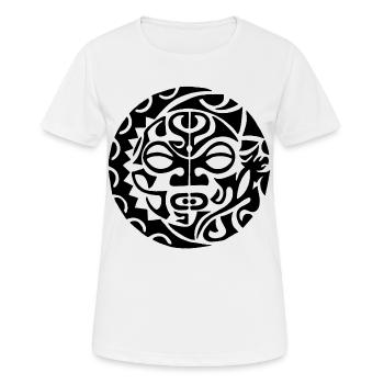 Polynesian Skull (Black) - Women's Breathable T-Shirt - white - Front - AI Model Female 172 dark (172cm)
