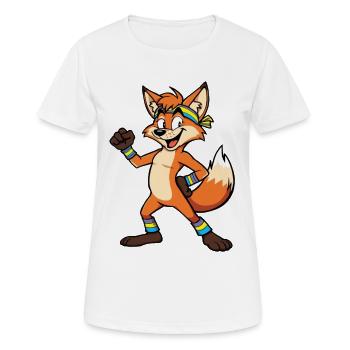 Fuchs Fitness Groove - Frauen T-Shirt atmungsaktiv - Weiß - Vorne - AI Model Female 172 dark (172cm)