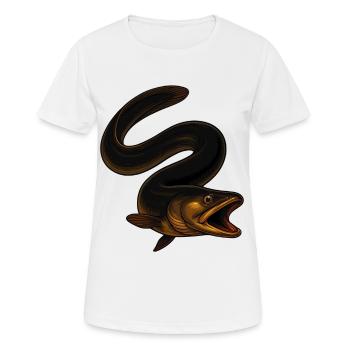 Anguille fascinante dans l’eau - T-shirt respirant Femme - blanc - Devant - AI Model Female 172 dark (172cm)