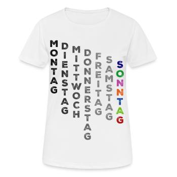 The week Sunday - colorful - Women's Breathable T-Shirt - white - Front - AI Model Female 172 dark (172cm)