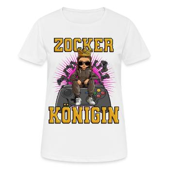 zocker Königin - Frauen T-Shirt atmungsaktiv - Weiß - Vorne - AI Model Female 172 dark (172cm)