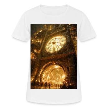 Arche dorée du portail de l’horloge - T-shirt respirant Femme - blanc - Devant - AI Model Female 172 dark (172cm)