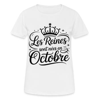 The Queens were born in October Anniversary - Women's Breathable T-Shirt - white - Front - AI Model Female 172 dark (172cm)