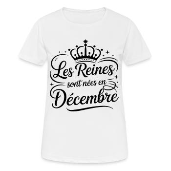 The Queens were born in December Anniversary - Women's Breathable T-Shirt - white - Front - AI Model Female 172 dark (172cm)