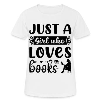 Just a girl who loves books - Women's Breathable T-Shirt - white - Front - AI Model Female 172 dark (172cm)