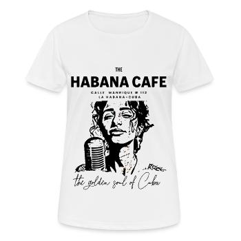 Havana Cafe Retro Gold Logo - T-shirt respirant Femme - blanc - Devant - AI Model Female 172 dark (172cm)