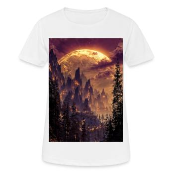 Feuriger Gipfel in der Abenddämmerung - Frauen T-Shirt atmungsaktiv - Weiß - Vorne - AI Model Female 172 dark (172cm)