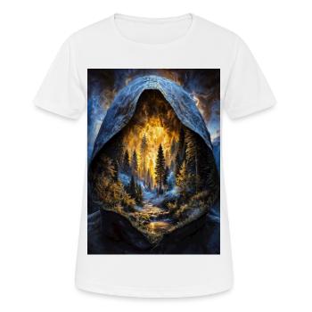 Kapuzen-Inferno-Wald - Frauen T-Shirt atmungsaktiv - Weiß - Vorne - AI Model Female 172 dark (172cm)
