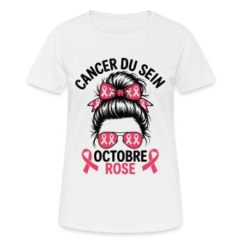 Octobre Rose Ruban Sensibilisation femine - T-shirt respirant Femme - blanc - Devant - AI Model Female 172 dark (172cm)