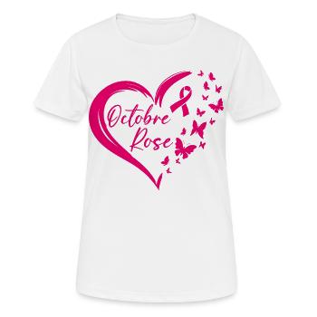 Octobre Rose Ruban Sensibilisation - T-shirt respirant Femme - blanc - Devant - AI Model Female 172 dark (172cm)