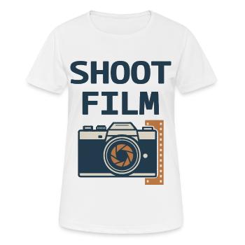 Shoot Film Retro Kamera - Frauen T-Shirt atmungsaktiv - Weiß - Vorne - AI Model Female 172 dark (172cm)