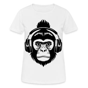 Monkey Head Turntable Vinyle Fan Club Chemise - T-shirt respirant Femme - blanc - Devant - AI Model Female 172 dark (172cm)