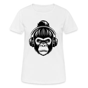 Nachtleben Affenkopf Klang Club Shirt - Frauen T-Shirt atmungsaktiv - Weiß - Vorne - AI Model Female 172 dark (172cm)