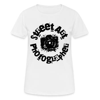 Street Art Fotograf - Frauen T-Shirt atmungsaktiv - Weiß - Vorne - AI Model Female 172 dark (172cm)