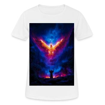 Phoenix Ascension Over Fiery Abyss - Women's Breathable T-Shirt - white - Front - AI Model Female 172 dark (172cm)