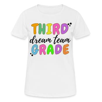 Troisième grade de l’équipe de rêve - T-shirt respirant Femme - blanc - Devant - AI Model Female 172 dark (172cm)