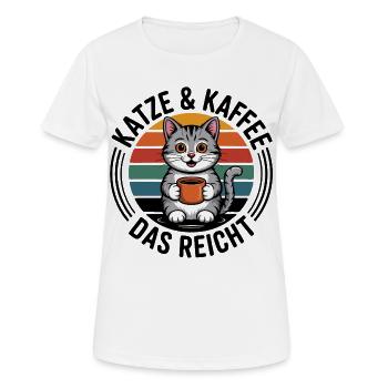 Kätzchen Kaffee Retro-Print - Frauen T-Shirt atmungsaktiv - Weiß - Vorne - AI Model Female 172 dark (172cm)