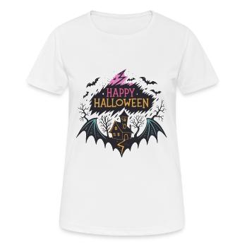 Happy Halloween and Haunted House - Women's Breathable T-Shirt - white - Front - AI Model Female 172 dark (172cm)