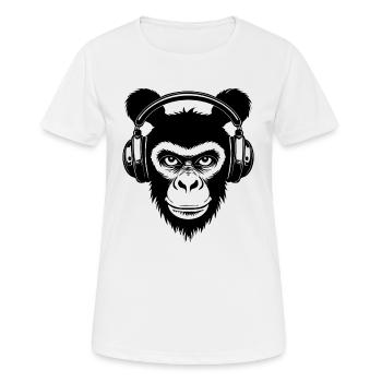 Monkey Head Skatepark Beat Headphones Groove Shirt - Women's Breathable T-Shirt - white - Front - AI Model Female 172 dark (172cm)