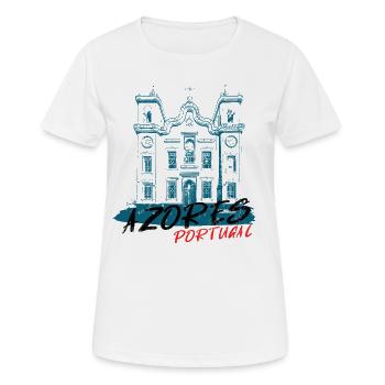 Église typique en bleu, Açores Portugal - T-shirt respirant Femme - blanc - Devant - AI Model Female 172 dark (172cm)