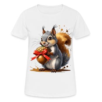 Écureuil au gland rouge - T-shirt respirant Femme - blanc - Devant - AI Model Female 172 dark (172cm)