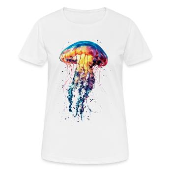 Méduse Méduse de feu Méduse Méduse mignonne - T-shirt respirant Femme - blanc - Devant - AI Model Female 172 dark (172cm)
