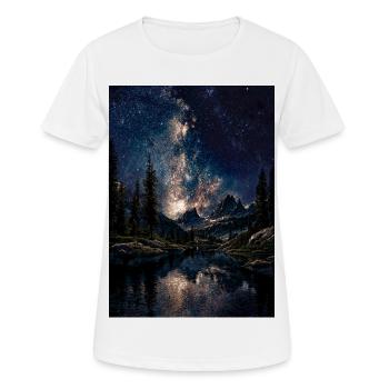 Voie lactée au-dessus des montagnes - T-shirt respirant Femme - blanc - Devant - AI Model Female 172 dark (172cm)