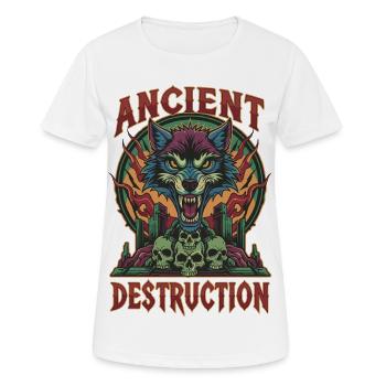 Loup de destruction antique - T-shirt respirant Femme - blanc - Devant - AI Model Female 172 dark (172cm)