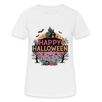 Haunted House Happy Halloween - Women's Breathable T-Shirt - white - Front - AI Model Female 172 dark (172cm)
