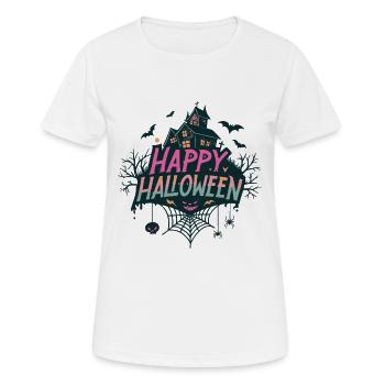 Happy Halloween Haunted House - Women's Breathable T-Shirt - white - Front - AI Model Female 172 dark (172cm)