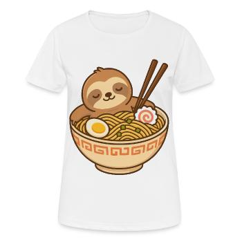 Ramen Sommeil Paresseux - T-shirt respirant Femme - blanc - Devant - AI Model Female 172 dark (172cm)