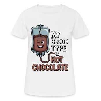 My Blood Type Hot Chocolate - Women's Breathable T-Shirt - white - Front - AI Model Female 172 dark (172cm)