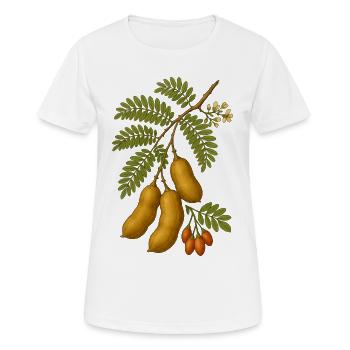 Illustration de pod de tamarin botanique vintage - T-shirt respirant Femme - blanc - Devant - AI Model Female 172 dark (172cm)