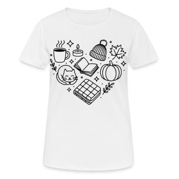 Herbst Herz, herbstliche Gemütlichkeit, herbstlich - Frauen T-Shirt atmungsaktiv - Weiß - Vorne - AI Model Female 172 dark (172cm)