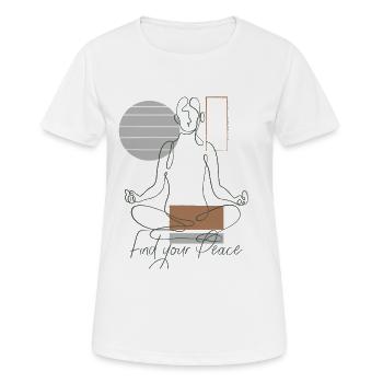Skizze Zen Yoga & Meditation finde innere Frieden  - Frauen T-Shirt atmungsaktiv - Weiß - Vorne - AI Model Female 172 dark (172cm)